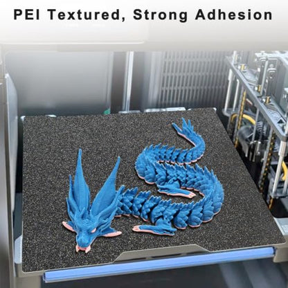 Bambu Lab H2C/A2L Smooth PEI + Textured PEI Build Plate 335x346.5mm, Dual-Sided Spring Steel Magnetic Flex Bed for Bambu Lab H2C A2L 3D Printer - color: Smooth PEI & Textured PEI, size: H2C/A2L