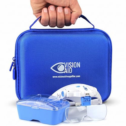 Vision Aid Expert Edition Magnifying Glasses with USB Rechargeable LED Light and Storage Case Hands Free Head Magnifier for Hobby Painting Close Work - size: USB Rechargeable - Expert Set