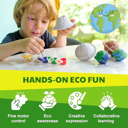 4M Green Paper Craft Kit for Kids Ages 5-12 - 3-in-1 Papermaking, Flower Press & Bead Jewelry Making - Eco-Friendly STEM Arts Crafts with Glow-in-the-Dark Moulds, Recycled DIY Gift - style: Green Paper Craft