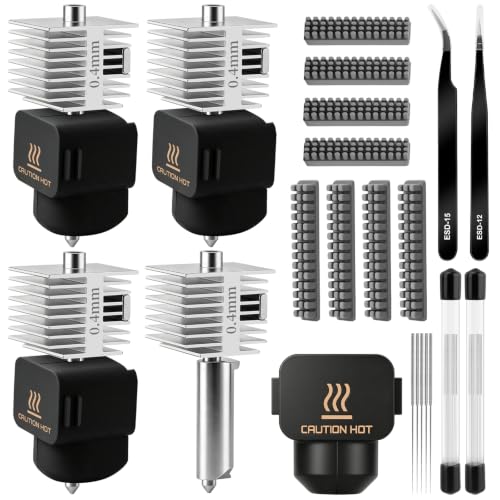 4Pcs 0.4MM Hotend Kit for Bambu Lab A1/A1 Mini, Stainless Steel A1 Hotend Fast Speed&High Temp Integrated Structure with Silicone Brush A1 Extruder Hot End for Bambu Lab A1 3D Printer Accessories - style: A1 Hotend Kit9