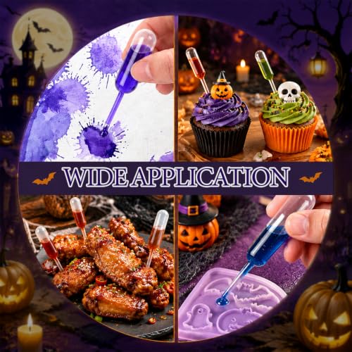 Glenmal 48 Sets 4ml Halloween Cupcakes Pipettes for Party Decorations - style: Halloween