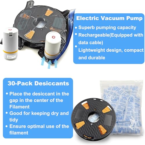 30pcs 3D Printer Filament Storage Bags Kit (12.6 * 13.4in)