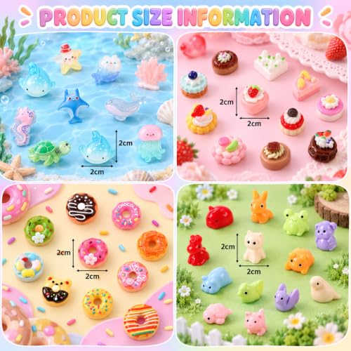 60Pcs Mini Resin Models, Mystery Bag Mini Resin Donut Styles A - color: Multicolor