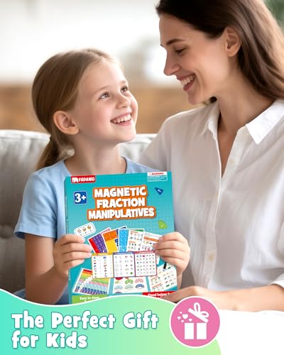Magnetic Fraction Educational Puzzle, Fraction Manipulatives Book - color: Turquoise (8.86 X 7.09 In)