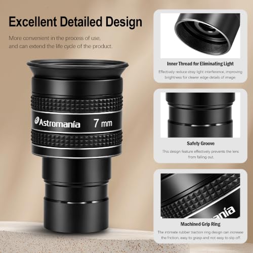Astromania Telescope Eyepiece 7mm, Wide Angle 58° Planetary Eyepiece 1.25" - size: 7MM