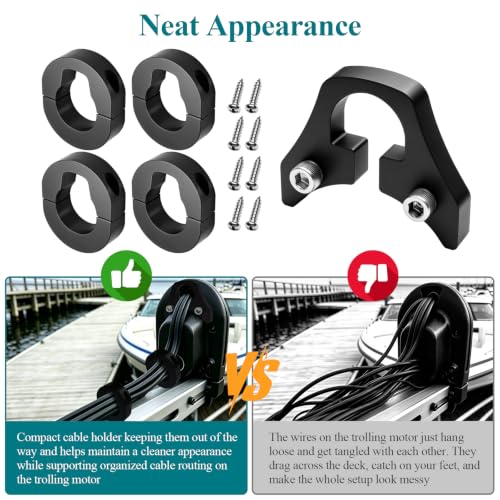 Cable Bracket/Organizer Clip w/Spacers & Screws Compatible with Minn Kota - color: Combo 2
