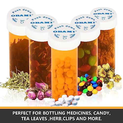 Plastic Medicine Pill Bottles with Child Resistant Caps - Push Down and Turn - Prescription Vial, Medicine Container, Pill Cases Dispenser Organizers (12pcs, 60 Dram) - size: 60 Dram