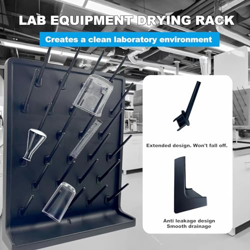Lab Drying Rack, Black, 27 Pegs - color: Black, size: 27pegs