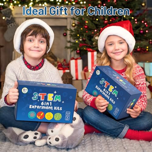 ADUSRIZ 6 in 1 STEM Kits for Kids, Wood Craft Kit for Boys Age 8-12, Science 3D Puzzles Projects, Wooden Building Kids Activity Packs Toys Gifts for 5 6 7 8 9 10 11 12 Year Old Boys Craft Kits - style: SCIENCE-1