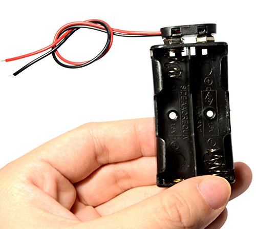 3 Pcs 2 x 1.5V (3V) AA Battery Holder Leads with 3 Pcs 9V I Type Snap Connector Plastic Housing - size: 2AA-3PC