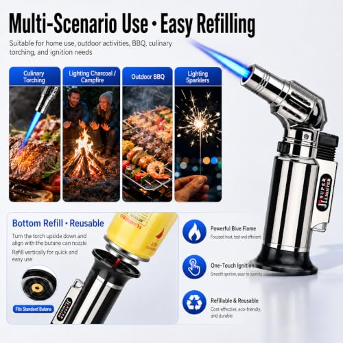 3D Print Stringing Removal Tool, 3D Printer Tools for Filament PLA PETG Cleanup, Windproof Adjustable Flame Mini Torch for 3D Printing Post Processing & Fine Detail Finishing(Butane Not Included)