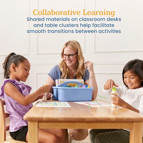 ECR4Kids 2-Compartment Large Storage Caddy Organizer, 6-Pack, Earthtone - color: Earthtone