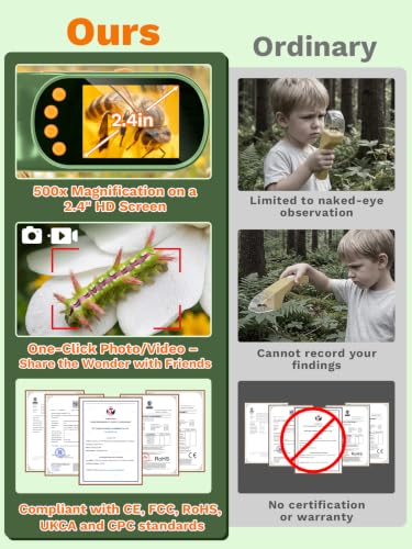Bug Catcher for Kids with Microscope, Bug Catching Kit-Dark Green - color: Dark Green