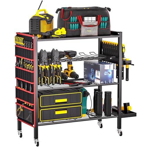 Ultrawall Power Tool Organizer Cart, Rolling Tool Storage Stand with Wheels