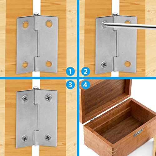 Piutouyar 6Pack 1.5 Inch Butt Hinge 304 Stainless Steel Mini Hinges - size: 1.5 Inch