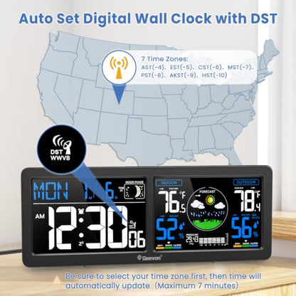 Geevon Weather Station Wireless Indoor Outdoor Thermometer with HD Display