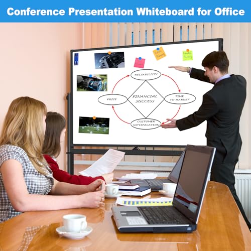 BSTPCOO Double-Sided 40"x28" Magnetic Dry Erase Board Mobile Whiteboard - color: Black, size: 40"W x 28"H