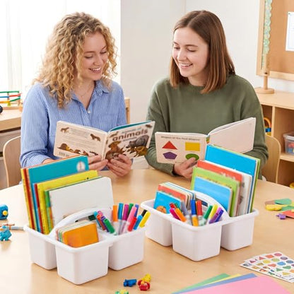 Geelin 24 Pack Classroom Caddy Bulk, 9.3 x 8.5 x 5.1 inch, White - color: White, size: 9.3 x 8.5 x 5.1 inch