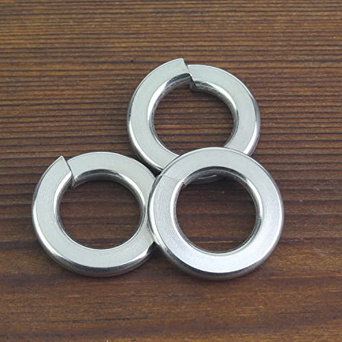 HELIFOUNER 50 Pieces 3/8" Stainless Steel Split Lock Washers, 304 Stainless Steel 18-8 Spring Lock Washers for Screws Bolts - size: 3/8" (50 PCS)