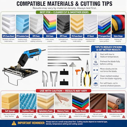 【New Model】 Foam Cutter Electric Hot Knife, Foam Cutting Tool Kit,Air Cooled 200W Styrofoam Cutting Tool Kit for Cutting Foam Board Insulation, EPP, EPS, XPS, EVA - color: blue Air-cooled Version