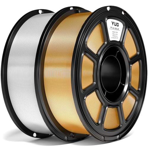 Silk Pla Plus Filament 2KG Bundle, 1.75mm+/- 0.02 mm,Gold+Silver - color: A-1kg*2 Gold+silver