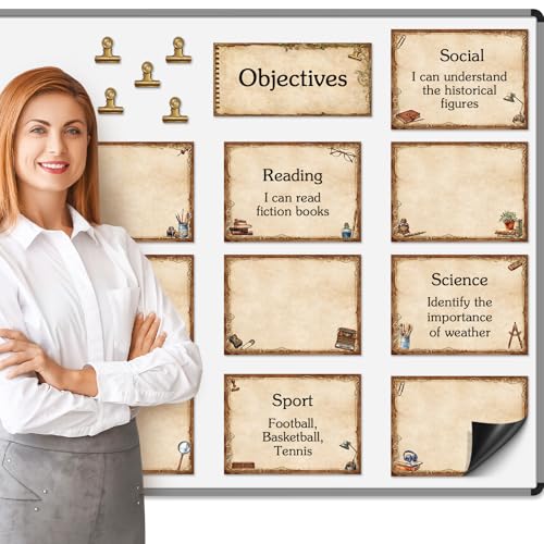 16 Pcs Magnetic Write Wipe Organization Chart, Retro - style: Retro