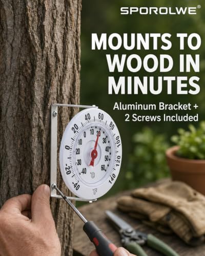 5.5" Outdoor Thermometer 360° Rotating Dial Garden Thermometers Wall Mount - color: Outdoor - Thermometers - Wall Mount
