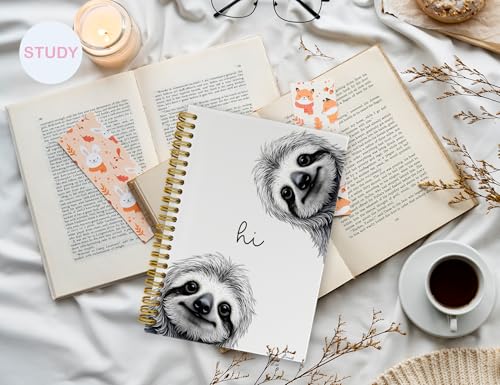 Sloth Notebook,Sloth Gifts for Women Girls Kids - color: White Sloth, style: White