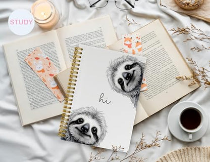Sloth Notebook,Sloth Gifts for Women Girls Kids - color: White Sloth, style: White