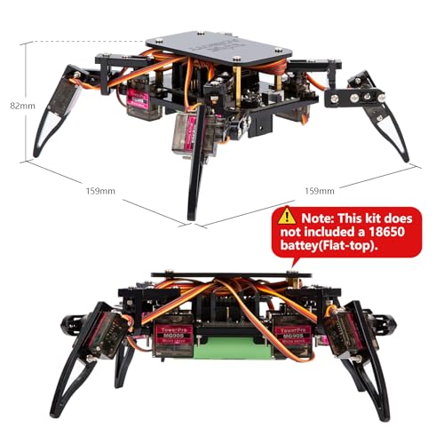 ACEBOTT STEM Robotics Science Kits for Adults, ESP8266 Spider Robot Building Kit, App Remote Control, Walking Crawling Fun Educational Toy for 12 + Year Old Boys, Girls, Teens, Adults Unique Gifts - color: Black