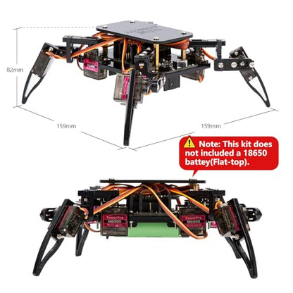 ACEBOTT STEM Robotics Science Kits for Adults, ESP8266 Spider Robot Building Kit, App Remote Control, Walking Crawling Fun Educational Toy for 12 + Year Old Boys, Girls, Teens, Adults Unique Gifts - color: Black