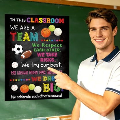 COCHIE Physical Education Sports Posters Set for Classroom Decorations, Back to School Gym Class Rules Poster Wall Decor for Primary Elementary Middle High School Teacher Must Haves - 14 4/5"x11" - style: Ball Sports