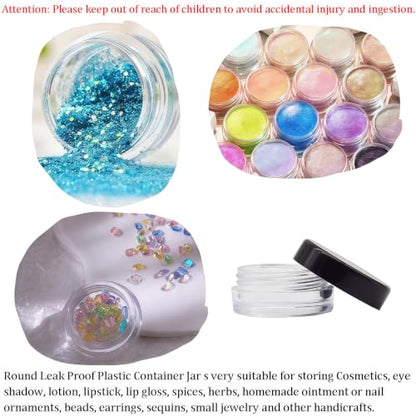50 Pcs Makeup Sample Containers 3g/5g Sample Containers with Lids Tiny Sample Jars for Skincare Cream Lotion Jewelry Beads DIY Crafts Travel (FZG/3g/Hei) - color: black, size: 3g
