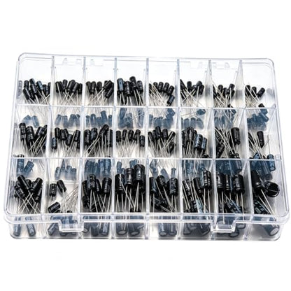 Electrolytic Capacitor, QBGTFAK 24Value 267pcs(0.1uF－1000uF) Aluminum Electrolytic Capacitors Assortment Kit for Computer Motherboard, TV, Speaker