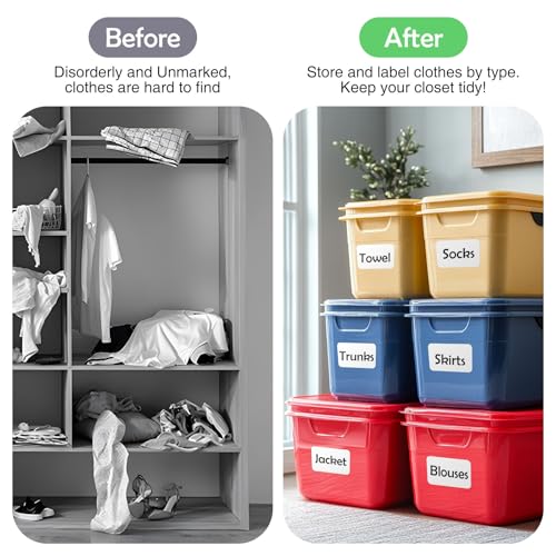 JIEHENG 100Pcs Large White Labels for Storage Bins,6x4 Inch Labels - color: White