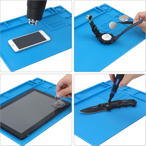 STREBITO Soldering Mat Electronics Repair Mat, Silicone Work Mat 13.8"x9.9"