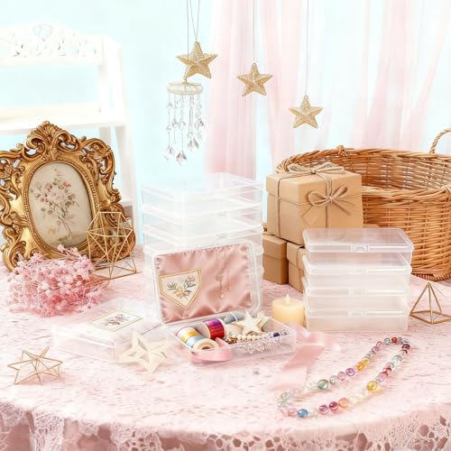 LJY 12 Clear Rectangular Plastic Boxes, 4.5 x 3.3 x 1.1 in for Watch Parts - color: Transparent, size: 4.5 x 3.3 x 1.1 inch