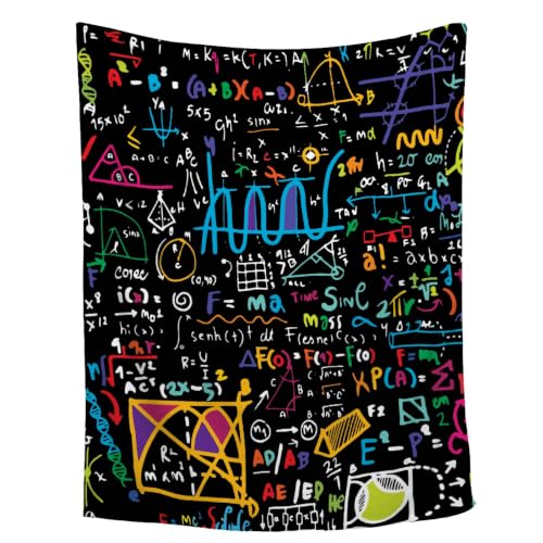 FUNBIRD Math Blanket Math Teacher Gift Appreciation Gifts for Math Lovers - color: Math2, size: 60"x80"-Adults/Twin Size