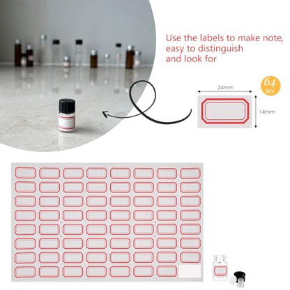 12PCS 2ml Clear Glass Small Vials with Screw Caps & Plastic Stoppers - size: 2ml
