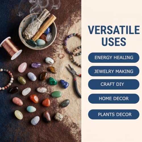 1200Pcs+ (5lb) Gemstones and Crystals Set,50Kinds+ Bulk Rocks and Minerals