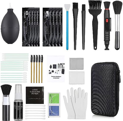 18-in-1 Professional Camera Cleaning Kit for Most DSLR Cameras (Canon, Nikon,Sony), with Air Blower/Cleaning Pen/Detergent/Cleaning Cloth/Lens Brush/Carry Case - size: 18 IN 1