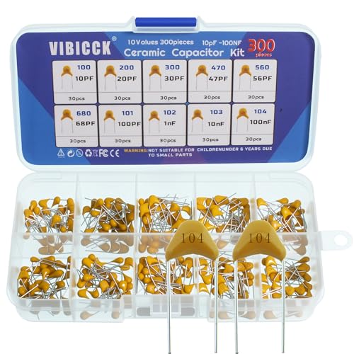 10 Values 300pcs Monolithic Ceramic Capacitor Assortment Kit