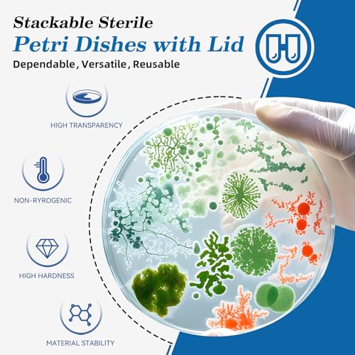 10pcs 90mm Glass Sterile Petri Dishes with Lids - size: 90mm