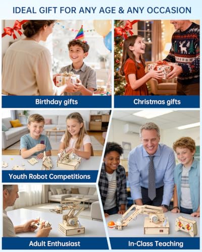 Robot Arm Kits, Robotics for Kids Ages 8-12 14-16 STEM Toys, DIY Science Experiment Engineering Building Circuits Projects, Birthday Gifts for 9 10 11 13 14 15 16+ Year Old Boys Girls Teens Adults