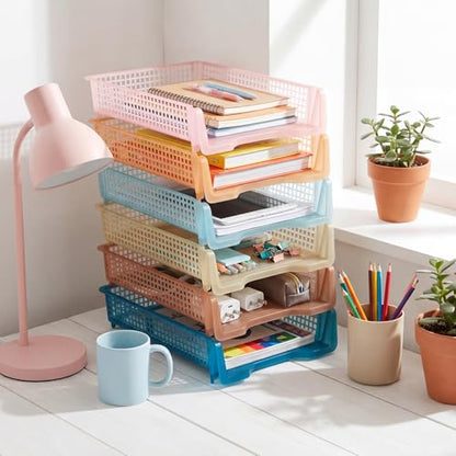 Geetery Turn in Trays Classroom, Clear Boho Color, Set of 12 - color: Clear Boho Color