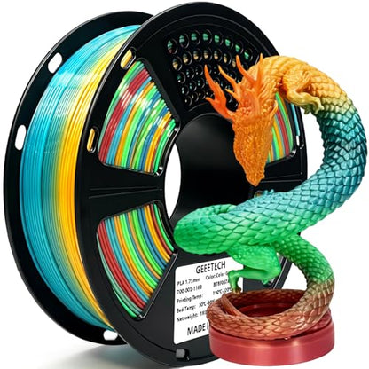 Geeetech Rainbow PLA Filament 1.75mm, Multicolor Gradient for AMS - color: 1kg Pla Rainbow