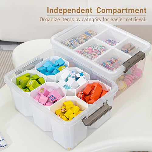 Citylife 17QT 2Packs Clear Craft Organizers and Storage Bins with Lids - size: 17 Qt- 2 Pack- W