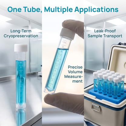 15Pcs 10ml Plastic Test Tubes with Caps, Clear Vials Lab Tubes