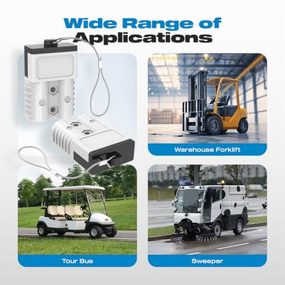 Anderson Connector, 175AMP 1/0AWG Battery Quick Connect w/Hard Cover 12V-36V Anderson Plug Winch Wiring Kit for Cable RV Truck Winch (4pcs)-Gray - size: Gray-4pcs