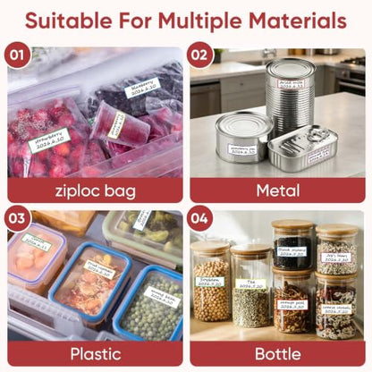 1024 Pcs Easy Peel Off Removable Food Labels, 1 x 3 Inch Freezer Labels to Write On Food Storage Labels for Storage Bins Party Buffet, Meal Prep Labels Containers & Kitchen Storage